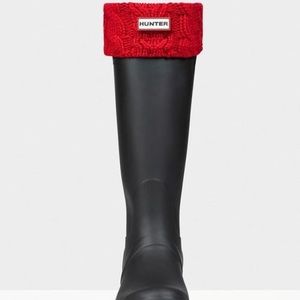 Hunter Red Knit Boot Sock Tall
